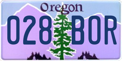 OR license plate 028BOR