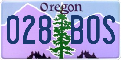 OR license plate 028BOS