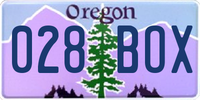 OR license plate 028BOX
