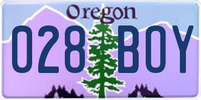 OR license plate 028BOY
