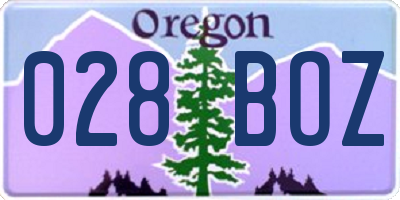 OR license plate 028BOZ