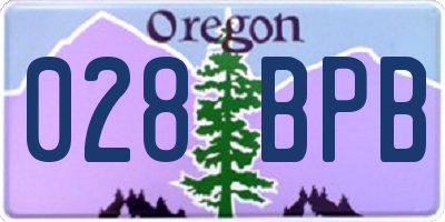 OR license plate 028BPB