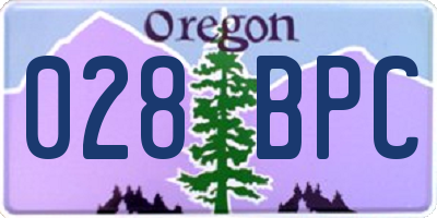 OR license plate 028BPC