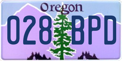 OR license plate 028BPD