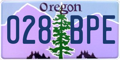 OR license plate 028BPE
