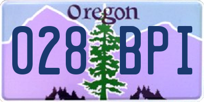 OR license plate 028BPI