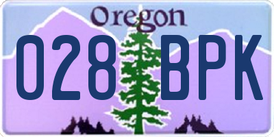 OR license plate 028BPK