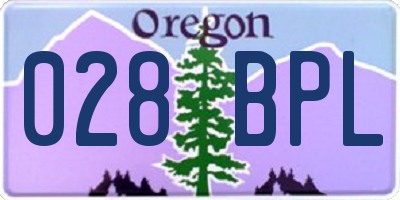 OR license plate 028BPL