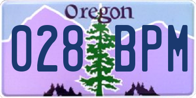 OR license plate 028BPM