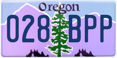 OR license plate 028BPP