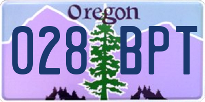 OR license plate 028BPT