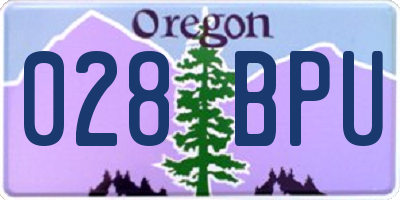 OR license plate 028BPU