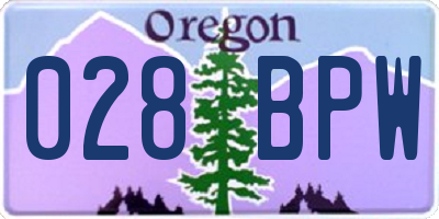 OR license plate 028BPW