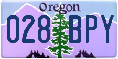OR license plate 028BPY