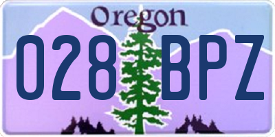 OR license plate 028BPZ