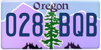 OR license plate 028BQB