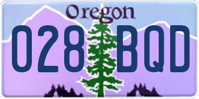 OR license plate 028BQD
