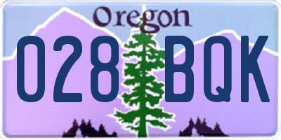 OR license plate 028BQK