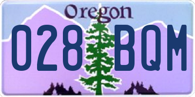OR license plate 028BQM