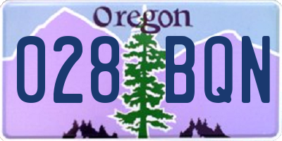 OR license plate 028BQN