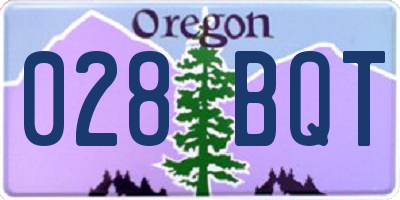 OR license plate 028BQT