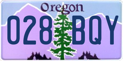 OR license plate 028BQY