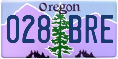 OR license plate 028BRE