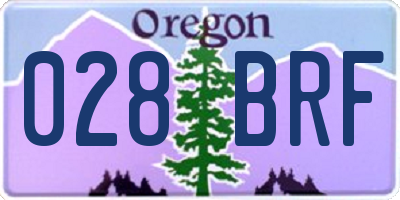 OR license plate 028BRF