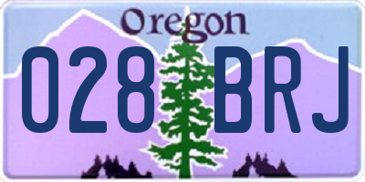 OR license plate 028BRJ