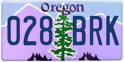 OR license plate 028BRK