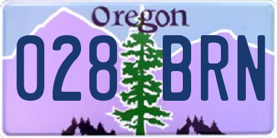 OR license plate 028BRN