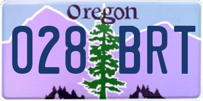 OR license plate 028BRT