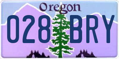 OR license plate 028BRY