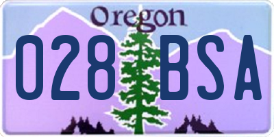 OR license plate 028BSA