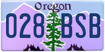 OR license plate 028BSB