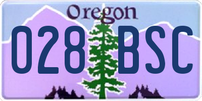 OR license plate 028BSC