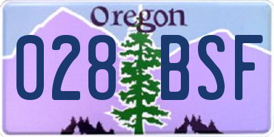 OR license plate 028BSF