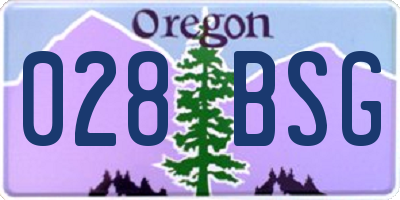OR license plate 028BSG
