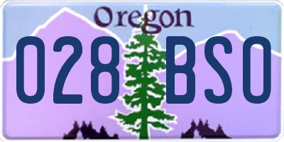 OR license plate 028BSO