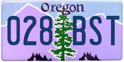 OR license plate 028BST