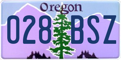 OR license plate 028BSZ