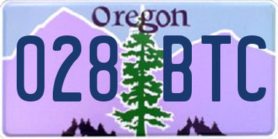OR license plate 028BTC