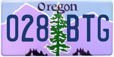 OR license plate 028BTG