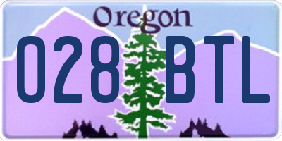 OR license plate 028BTL