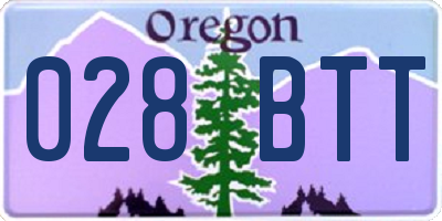 OR license plate 028BTT