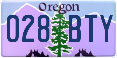OR license plate 028BTY