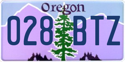 OR license plate 028BTZ