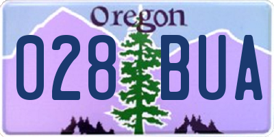 OR license plate 028BUA