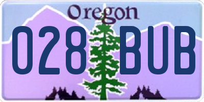 OR license plate 028BUB