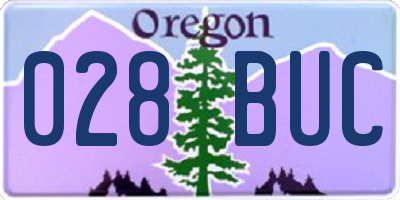 OR license plate 028BUC